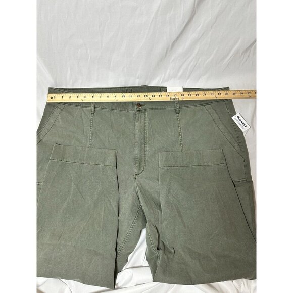 Old Navy Women’s Plus Size 26 High-Waisted Straight Canvas Workwear Pants Green - Picture 7 of 10
